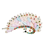 Schöne Haarspange Pfau aus Metall Strass & Acryl Haarklammer rosa lila blau 5267 Schöne Haarspange Pfau aus Metall Strass & Acryl Haarklammer rosa lila blau 5267